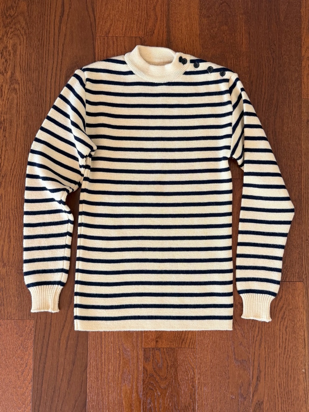 Vintage French Wool Striped Sweater by Bearnord size XS